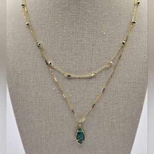 KENDRA SCOTT NWT Murial Multistrand Necklace 14 Gold Plated Abalone Stone